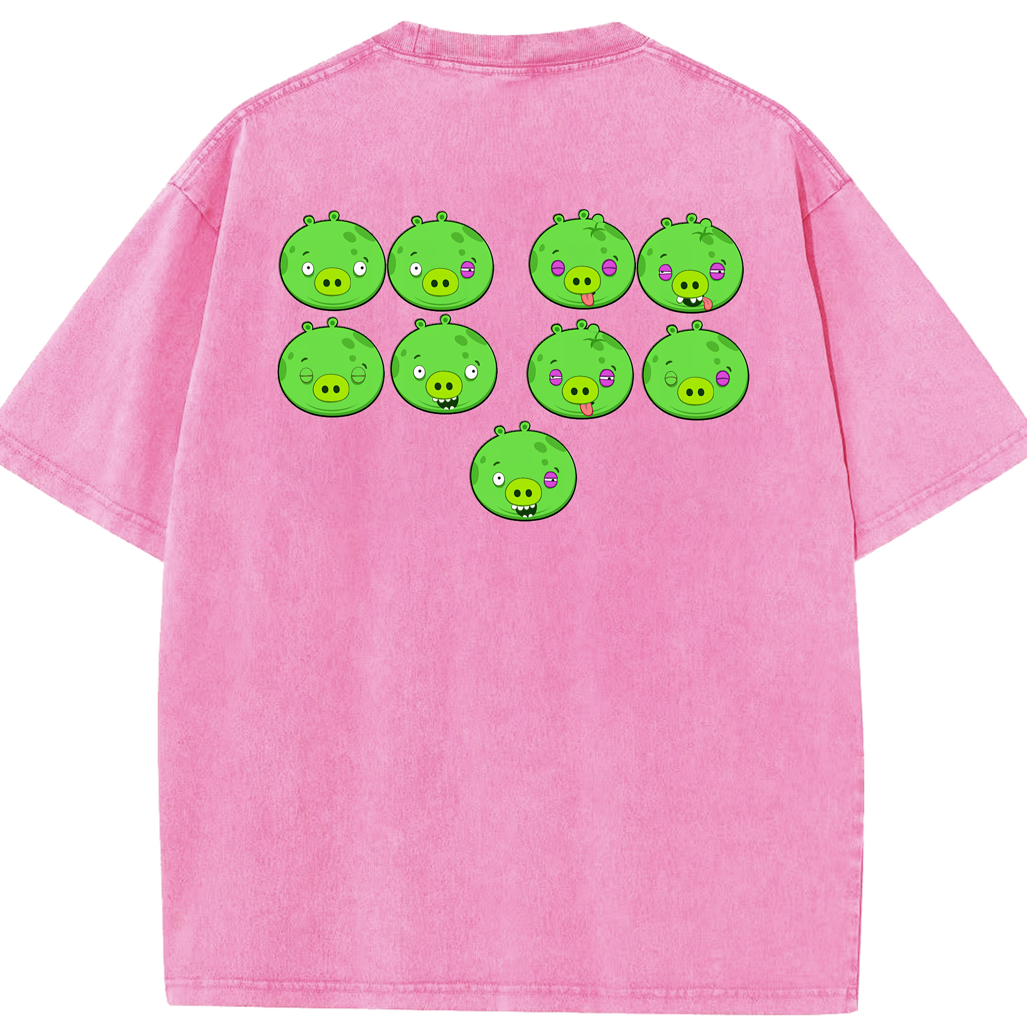 （画像用） Angry Birds アングリーバード 綿100% ヴィンテージ風 半袖Tシャツ（背面プリント）
